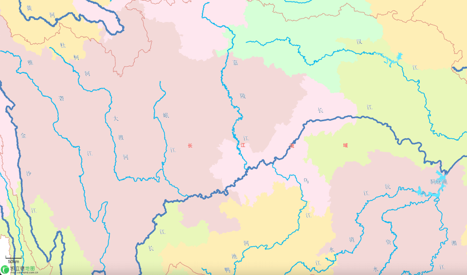 长江水系地图